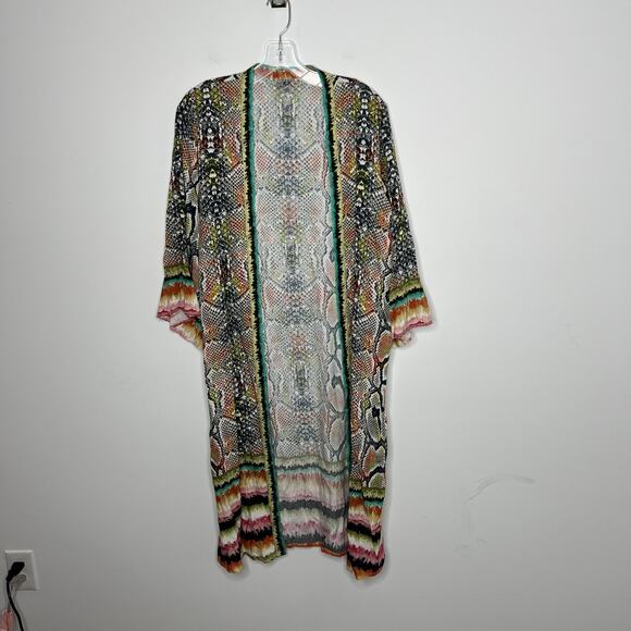Blank London Kimono Womens One Size Multicolor Snake Print Boho Cover Up Duster - Picture 1 of 7